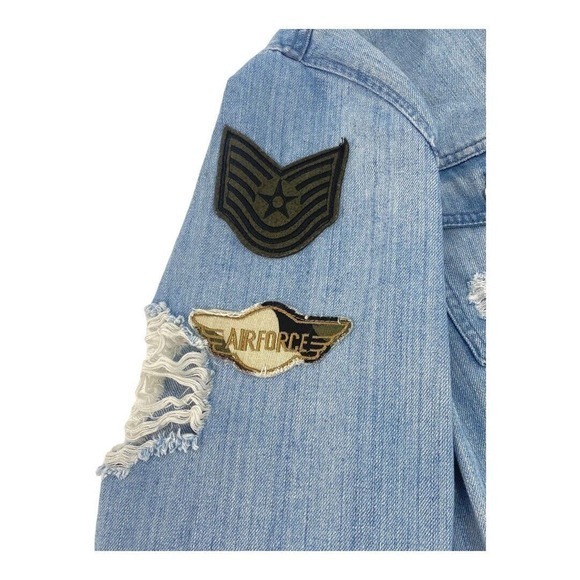 Jay Walker Distressed Denim Jacket Customized With Patches Womens Large - Picture 11 of 15
